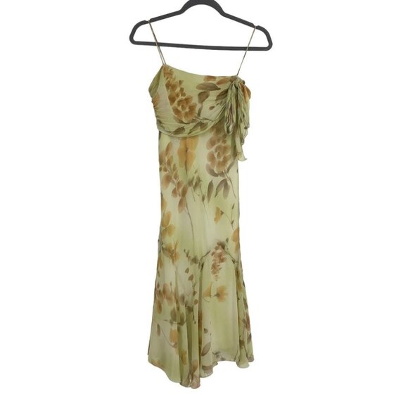 Maria Bonita Dresses & Skirts - Maria  Bonita Floral yellow green Spaghetti strap Midi dress size Medium